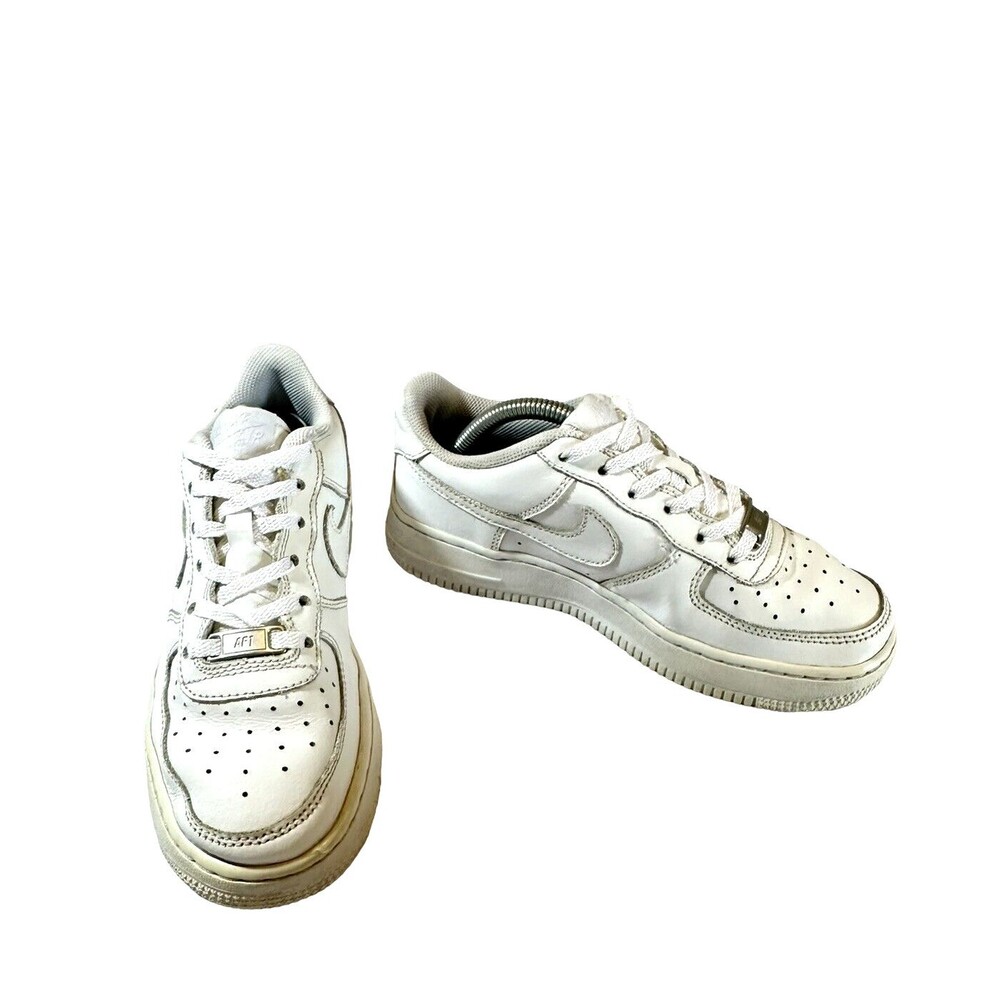 Nike Air Force 1 AF 1 82 Low (GS) Youth Shoes in White/White (Size 4.5)